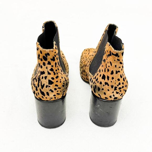 Rag & Bone Leopard Print Suede Leather Block Heel Booties Size 35 Italy - Picture 3 of 5